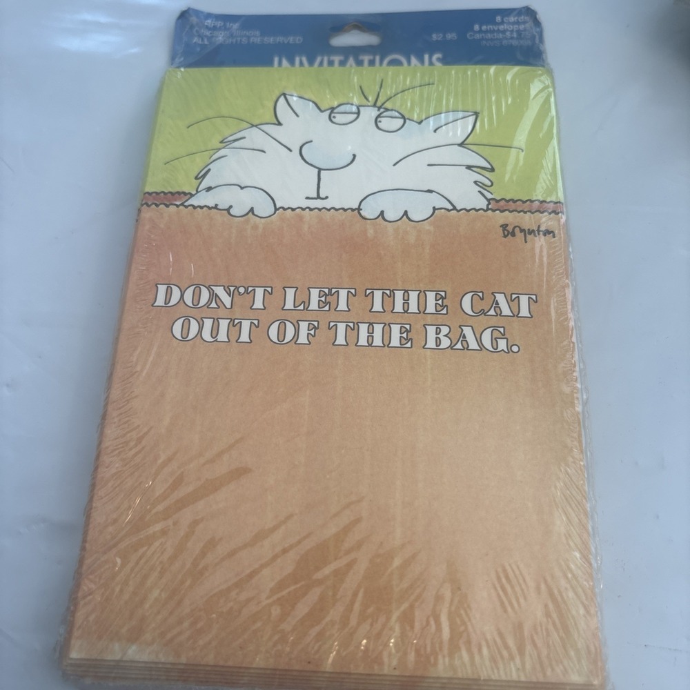VTG BOYDTON Surprise Party Invitations "DON"T LET THE CAT OUT OF THE BAG" Sealed